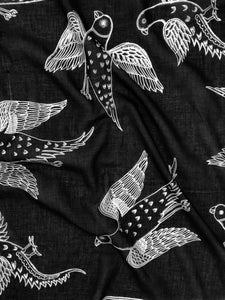 Black and White Birds in Flight Scarf