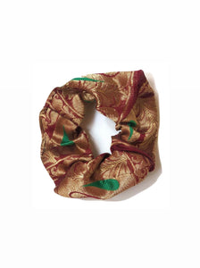 Chanderi Sari Scrunchie