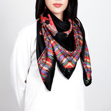 Load image into Gallery viewer, Black Silkhorse Twill Scarf