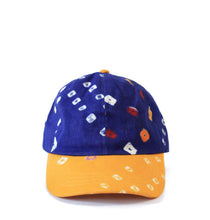 Load image into Gallery viewer, Blue &amp; Yellow Bandhani 6-Panel Adjustable Cap