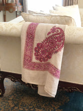 Load image into Gallery viewer, Pink Paisley Block Print Tablecloth