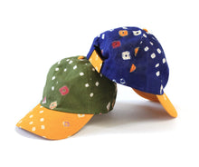 Load image into Gallery viewer, Blue &amp; Yellow Bandhani 6-Panel Adjustable Cap